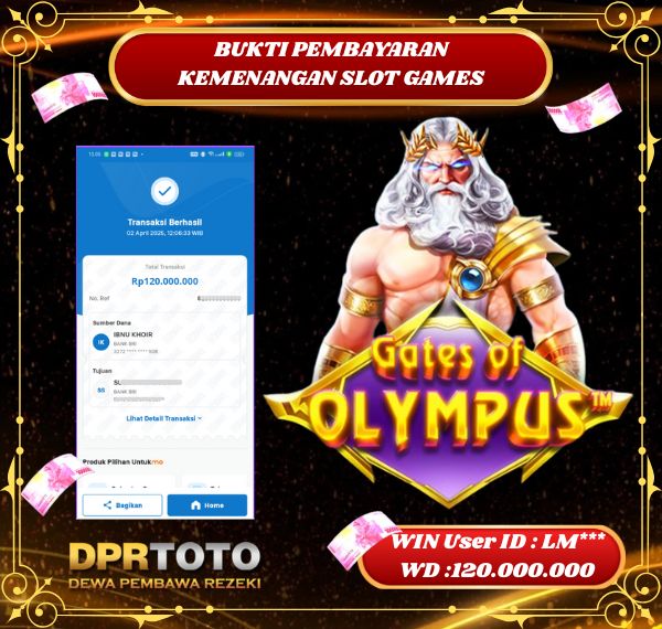 KEMENANGAN BESAR SLOT OLYMPUS Rp.120.000.000 - LUNAS